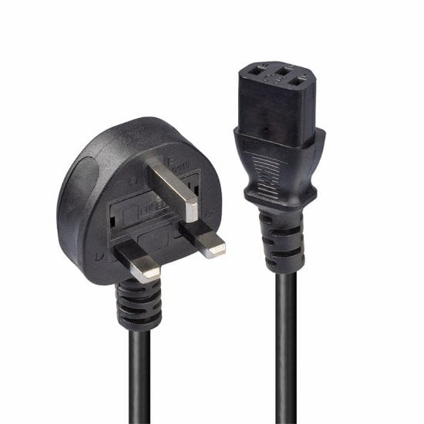 Lindy 5m UK 3 Pin Plug to IEC C13 Mains Power Cable, Black